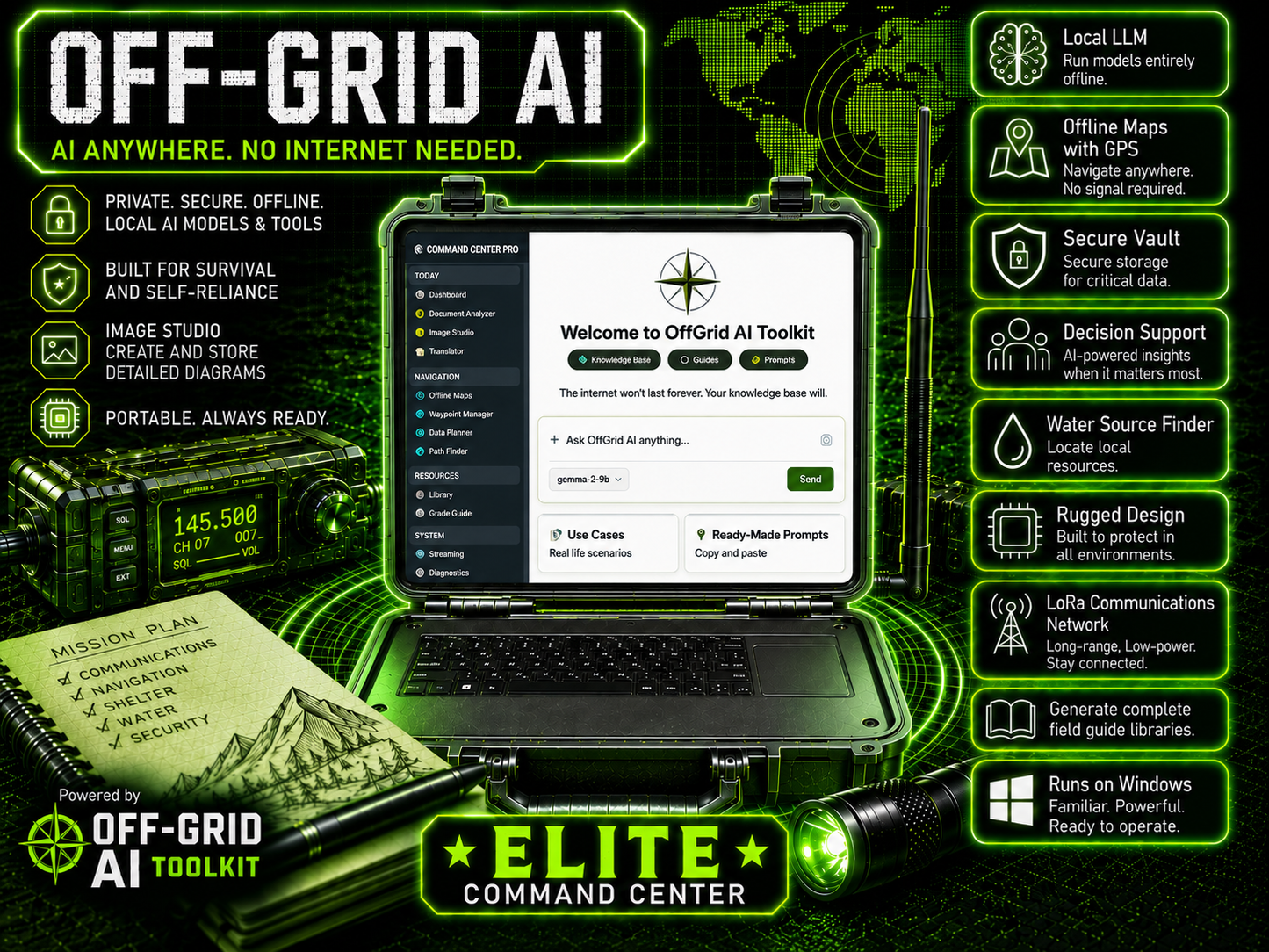Cyber Deck Off-Grid AI Elite Command Center