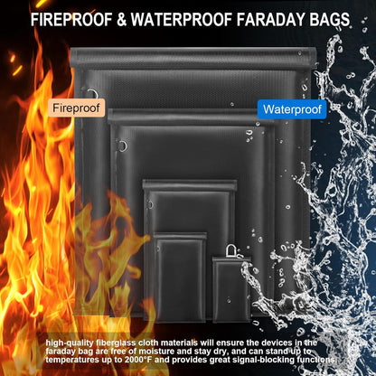 5 Pack Faraday Bags for Laptops & Tablets & Phones & Car Keys, Anti-Tracking Far