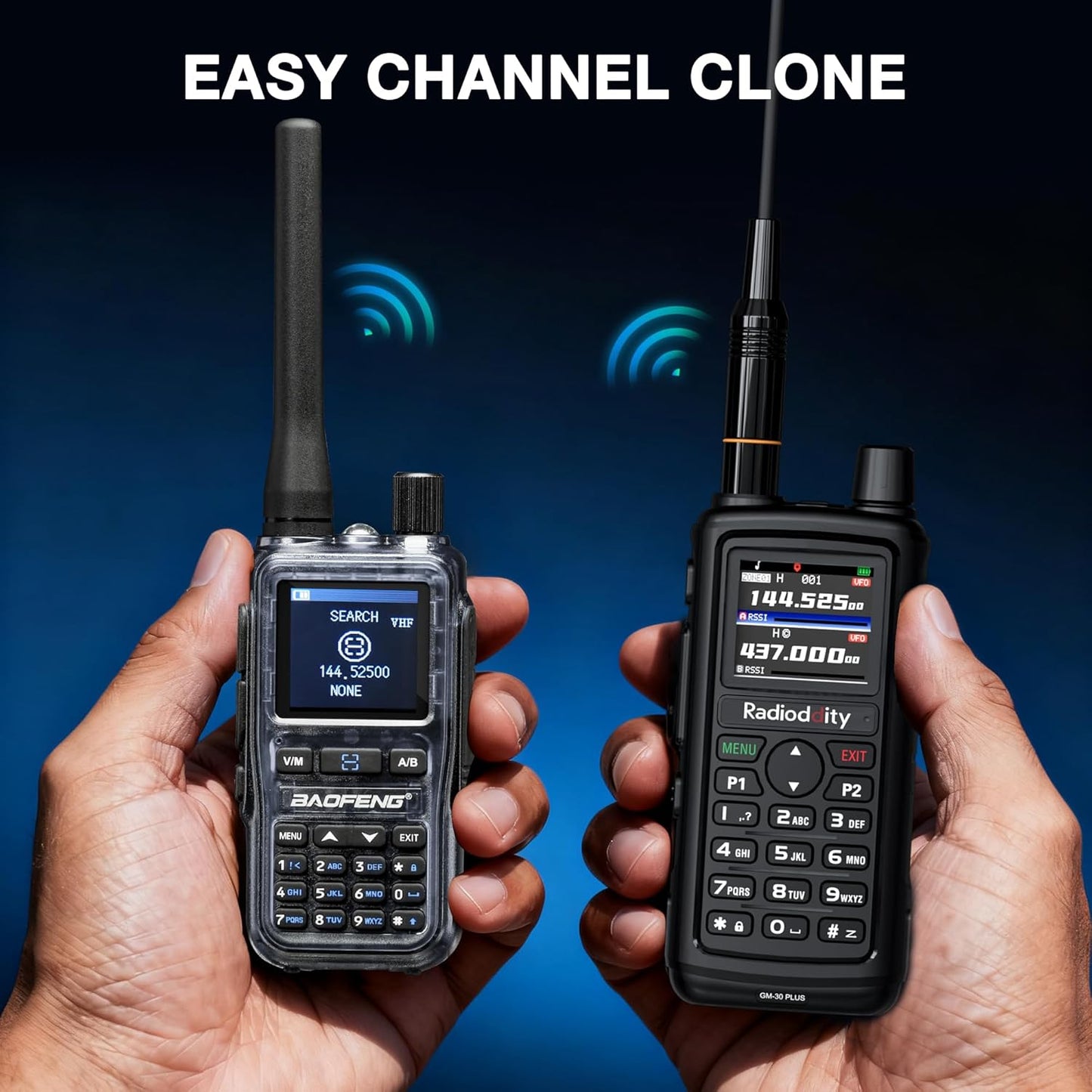 UV-5R Mini UHF VHF Ham Radio Handheld, BT APP Programming, Dual PTT, USB-C Charging, 999CH, NOAA FM Aviation Receiver, Pocket Walkie Talkie for Outdoor, Emergency, Backup, Ghost Blue [2Packs]