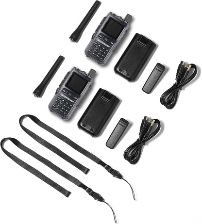 UV-5R Mini UHF VHF Ham Radio Handheld, BT APP Programming, Dual PTT, USB-C Charging, 999CH, NOAA FM Aviation Receiver, Pocket Walkie Talkie for Outdoor, Emergency, Backup, Ghost Blue [2Packs]