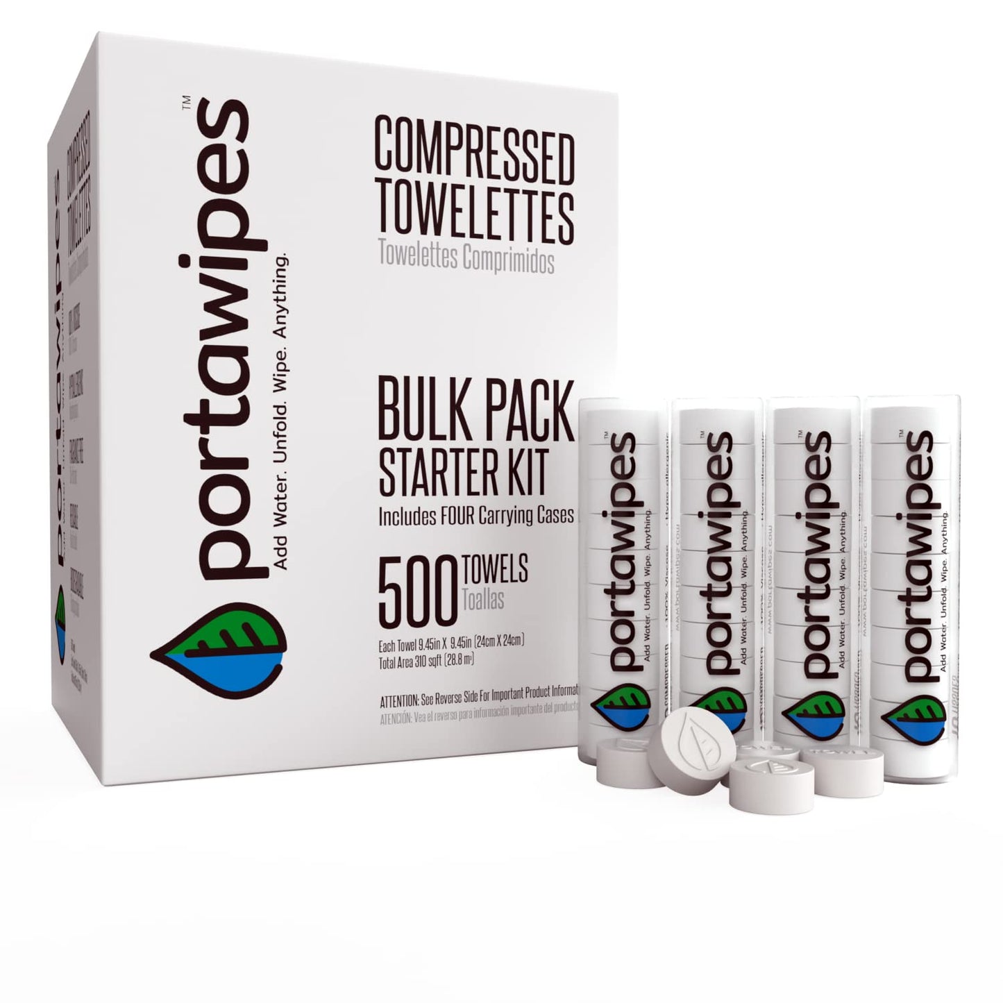 Coin Tissues | 500 Pack with 4 Carrying Cases | Toilet Paper Tablets | Compressed Towels | Expandable Wipes | Soft & Odor Free