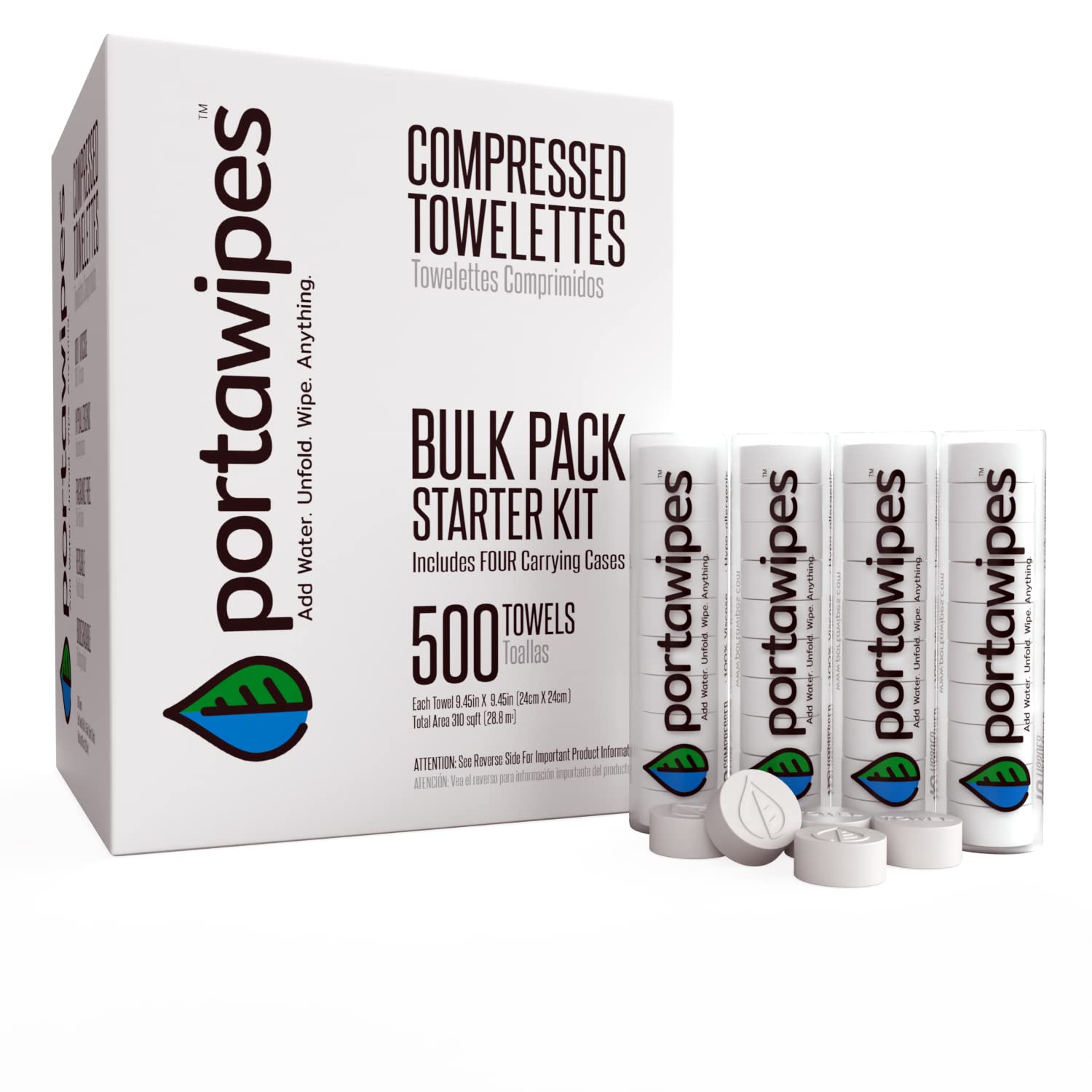 Coin Tissues | 500 Pack with 4 Carrying Cases | Toilet Paper Tablets | Compressed Towels | Expandable Wipes | Soft & Odor Free