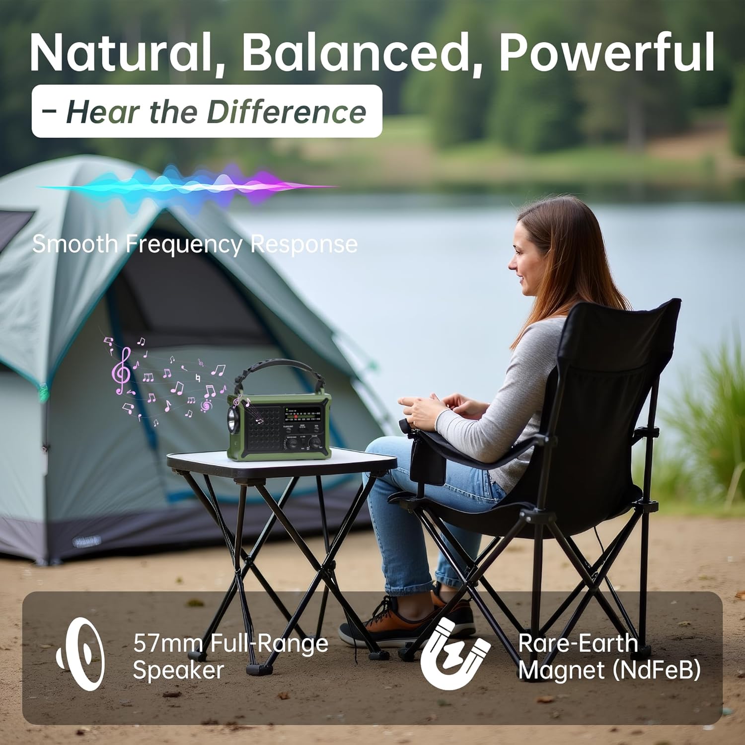 Ultimate Solar-Powered Emergency Radio with 12000mAh Battery, AM/FM/NOAA Reception, SOS Alarm, and Dual LED Flashlight for All Your Outdoor Adventures