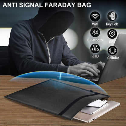 5 Pack Faraday Bags for Laptops & Tablets & Phones & Car Keys, Anti-Tracking Far