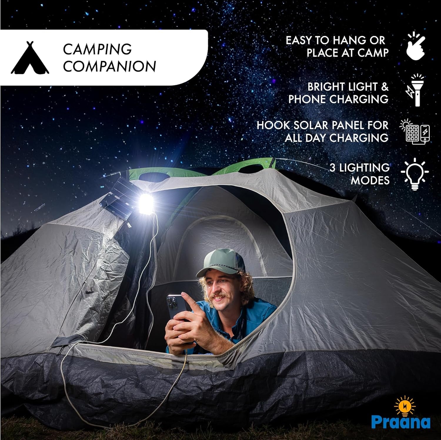 3-In-1 Solar Survival Kit, Emergency Flashlight with 5000Mah USB-C Power Bank & 7W Solar Panel for Power Outages, Camping, and Emergency Preparedness