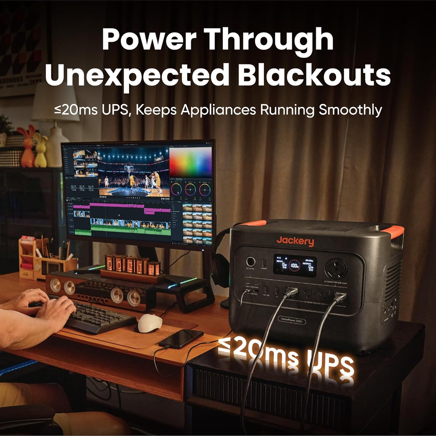 Homepower 3000 Portable Station with 2X 200W Panels, 3600W (7200W Surge), 3072Wh LFP Battery, USB-A/C, Home Backup, RV & Emergencies, Grey